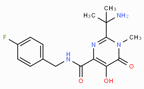 2-(1-Amino-1-methylethyl)-N-(4-fluorobenzyl)-5-hydroxy-1-methyl-6-oxo-1,6-dihydropyrimidine-4-carboxamide　